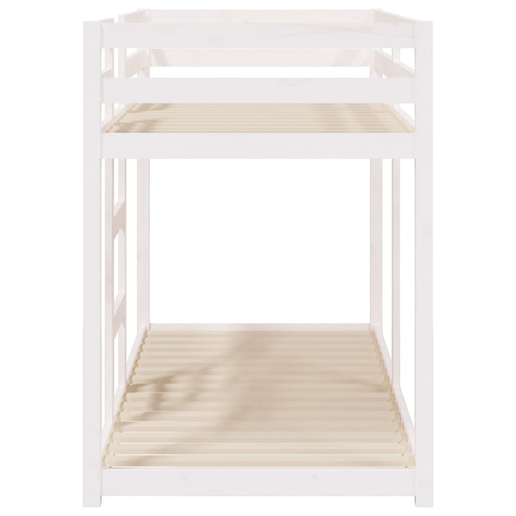 Bunk Bed without Mattress White 75x190 cm Small Single Solid Wood Pine