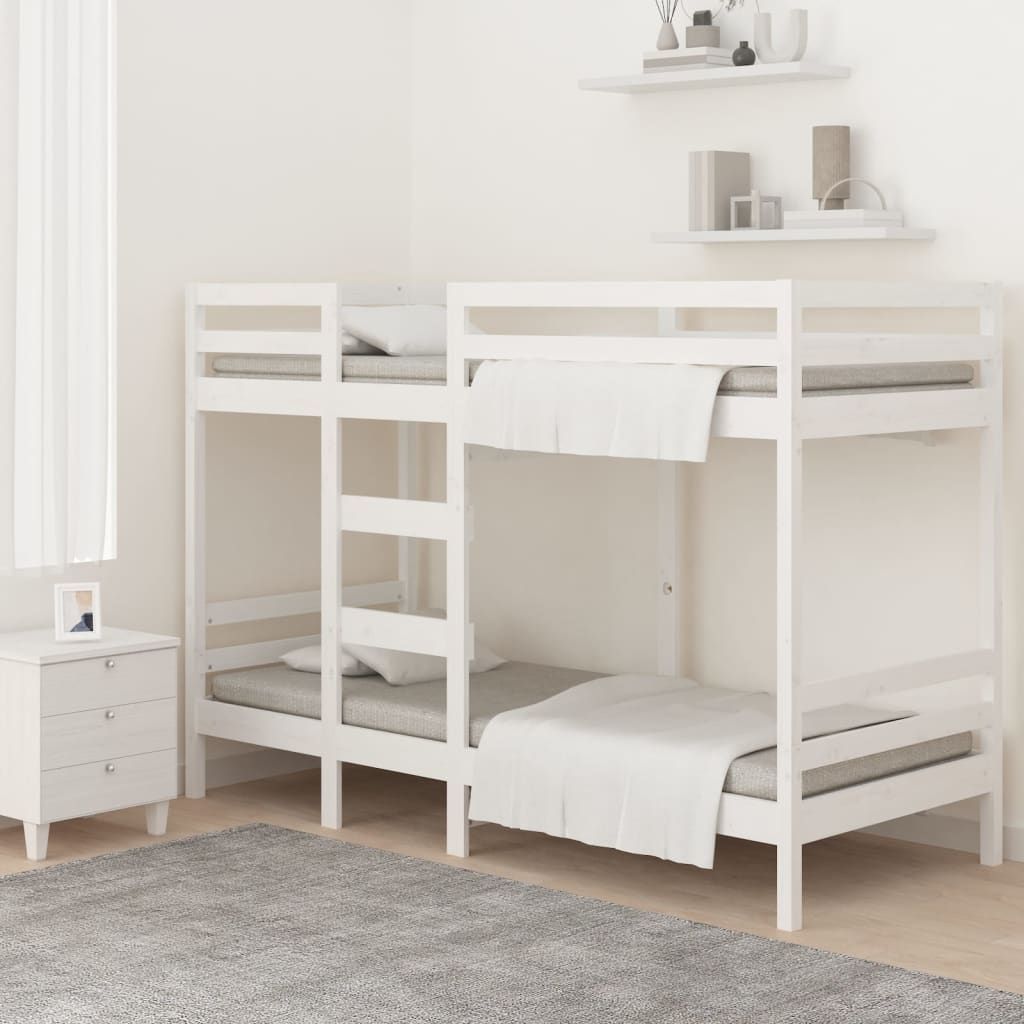 Bunk Bed without Mattress White 90x200 cm Solid Wood Pine