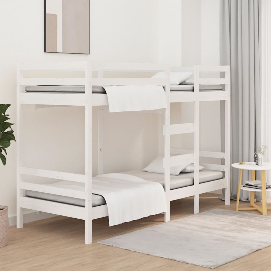 Bunk Bed without Mattress White 90x200 cm Solid Wood Pine