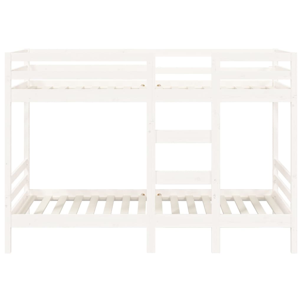 Bunk Bed without Mattress White 75x190 cm Small Single Solid Wood Pine
