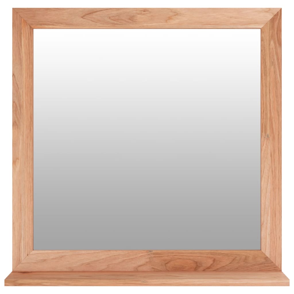 Wall Mirror 55X55 Cm Solid Wood Walnut