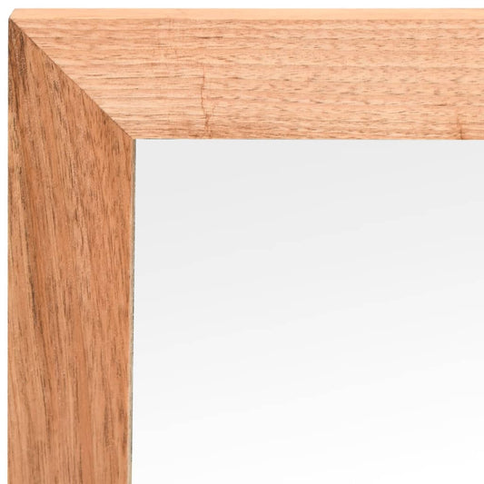 Wall Mirror 55X55 Cm Solid Wood Walnut