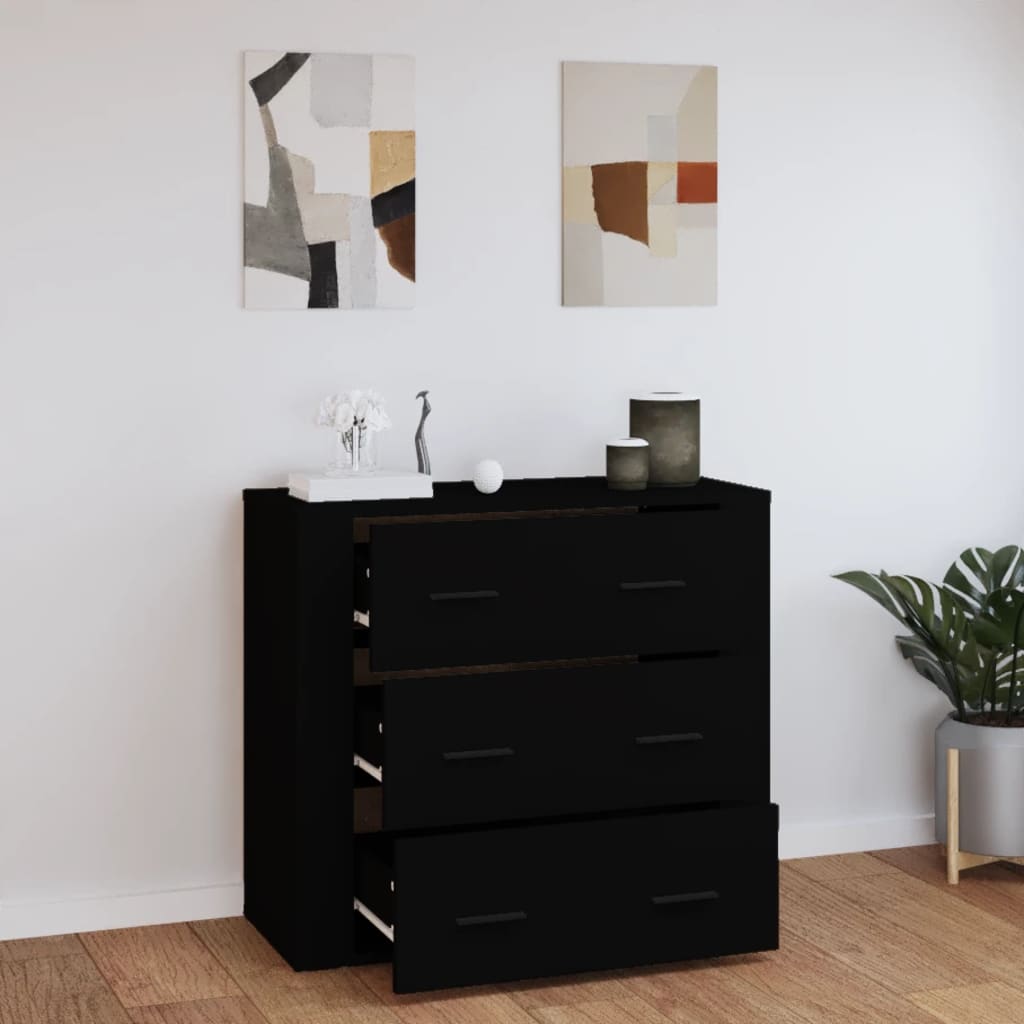 Sideboard Black 80x33x70 cm Engineered Wood
