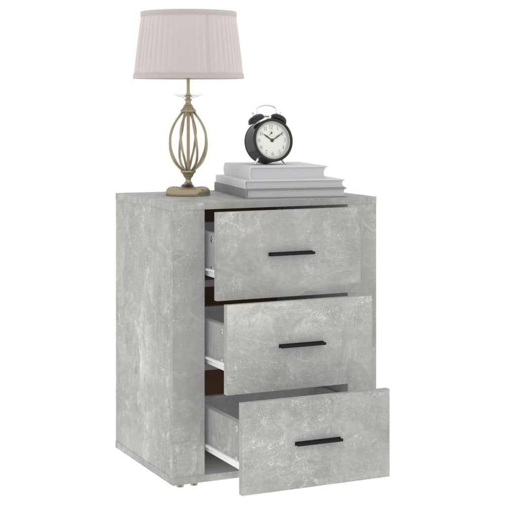 Bedside Cabinet Concrete Grey 50x36x60 cm Engineered Wood