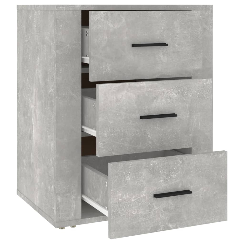 Bedside Cabinet Concrete Grey 50x36x60 cm Engineered Wood