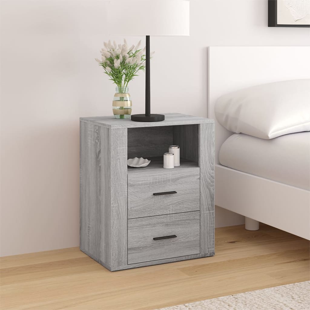 Bedside Cabinet Grey Sonoma 50x36x60 cm Engineered Wood