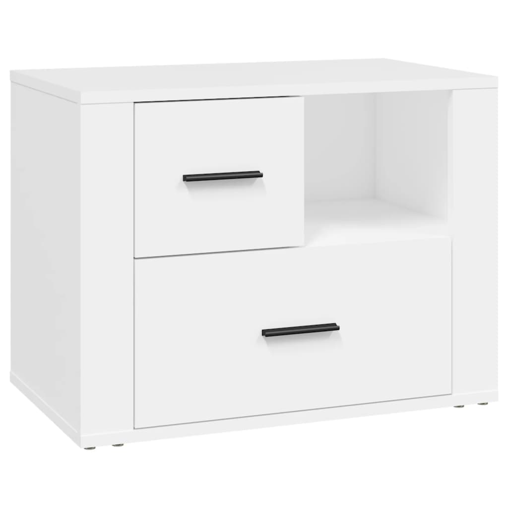 Bedside Cabinet White 60x36x45 cm Engineered Wood
