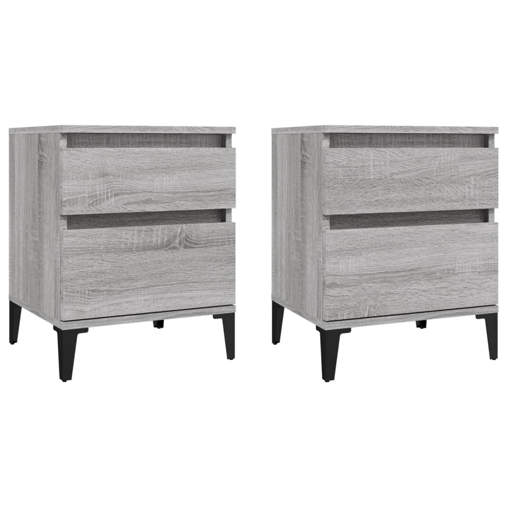 Bedside Cabinets 2 pcs Grey Sonoma 40x35x50 cm