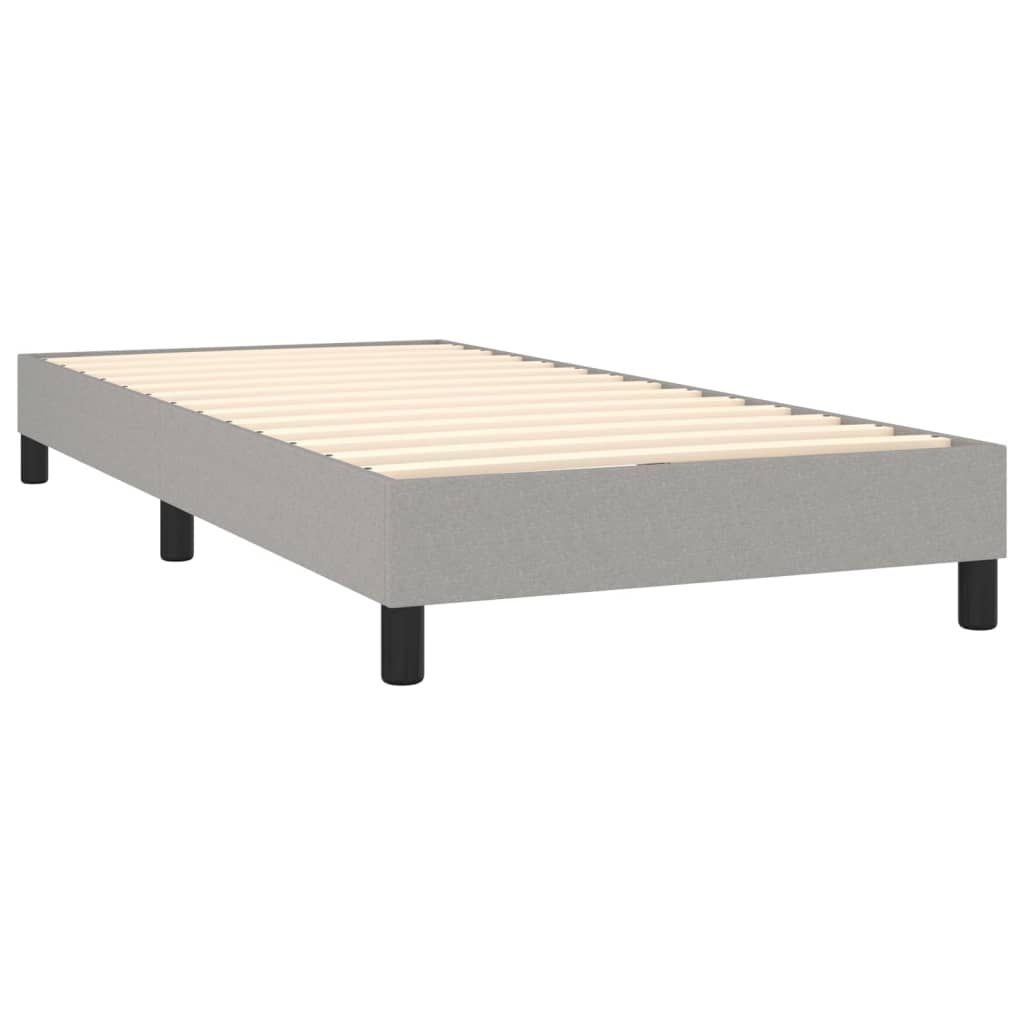 Box Spring Bed Frame Light Grey 90x200 cm Fabric