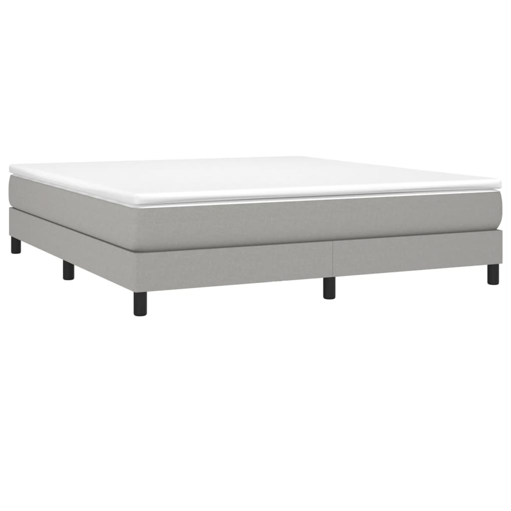 Box Spring Bed Frame Light Grey 180x200 cm Super King Fabric