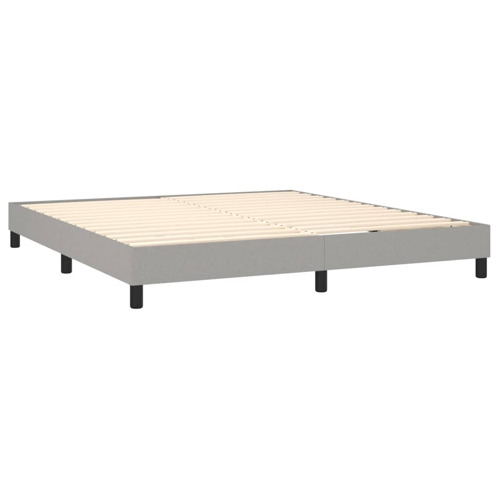 Box Spring Bed Frame Light Grey 180x200 cm Super King Fabric