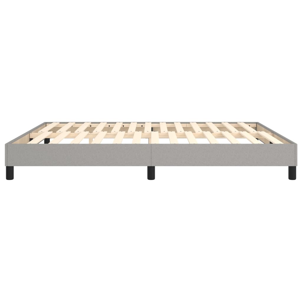Box Spring Bed Frame Light Grey 180x200 cm Super King Fabric