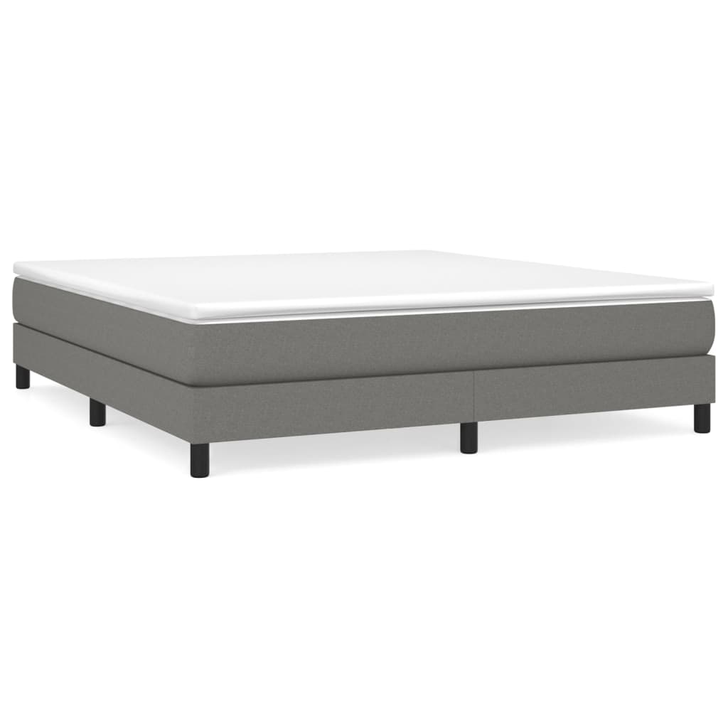 Box Spring Bed Frame Dark Grey 180x200 cm Super King Fabric