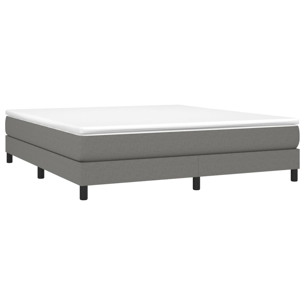 Box Spring Bed Frame Dark Grey 180x200 cm Super King Fabric