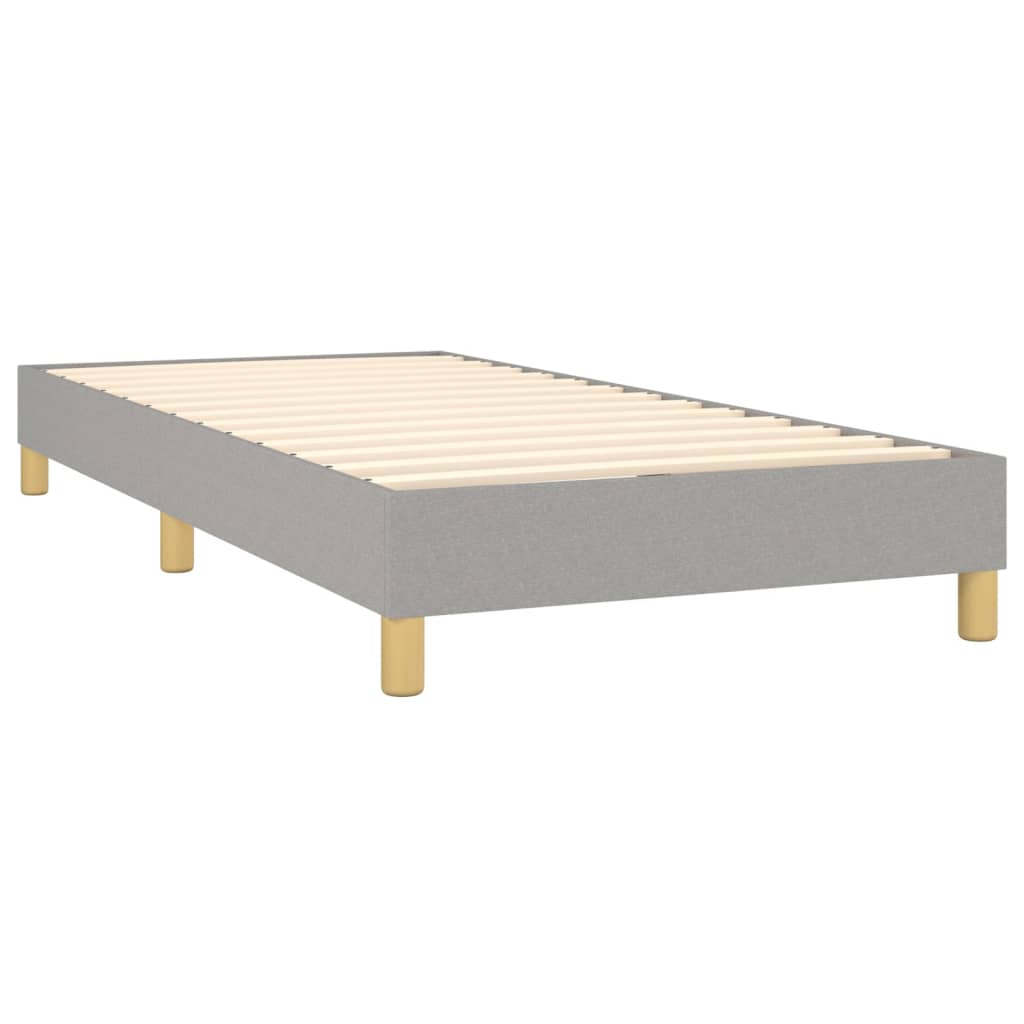 Box Spring Bed Frame Light Grey 90x200 cm Fabric