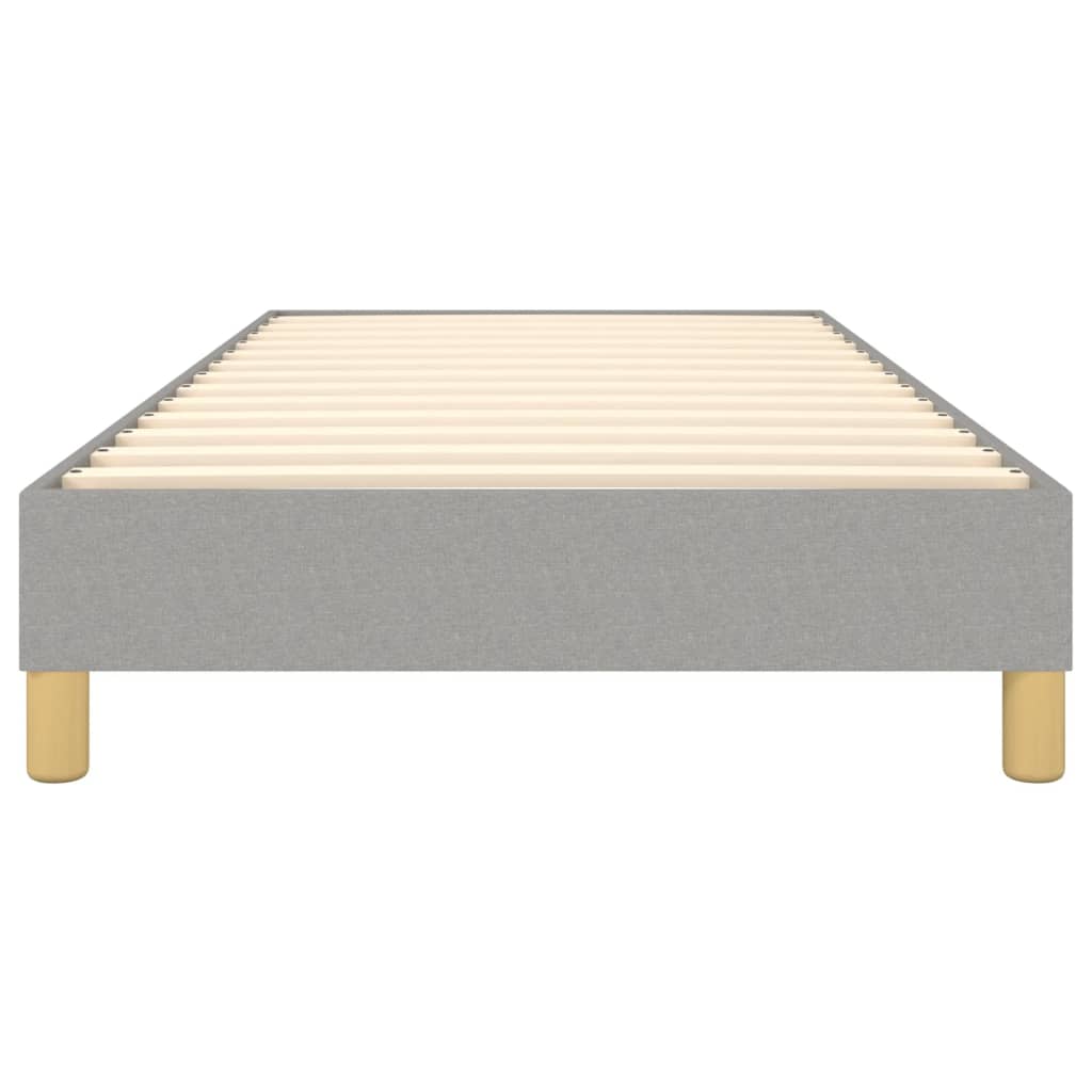 Box Spring Bed Frame Light Grey 90x200 cm Fabric