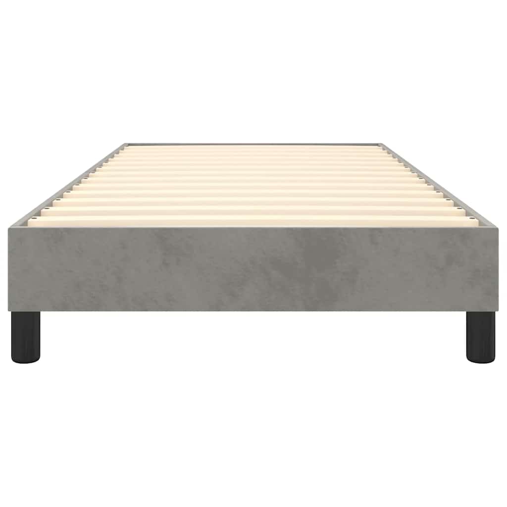 Box Spring Bed Frame Light Grey 90x200 cm Velvet