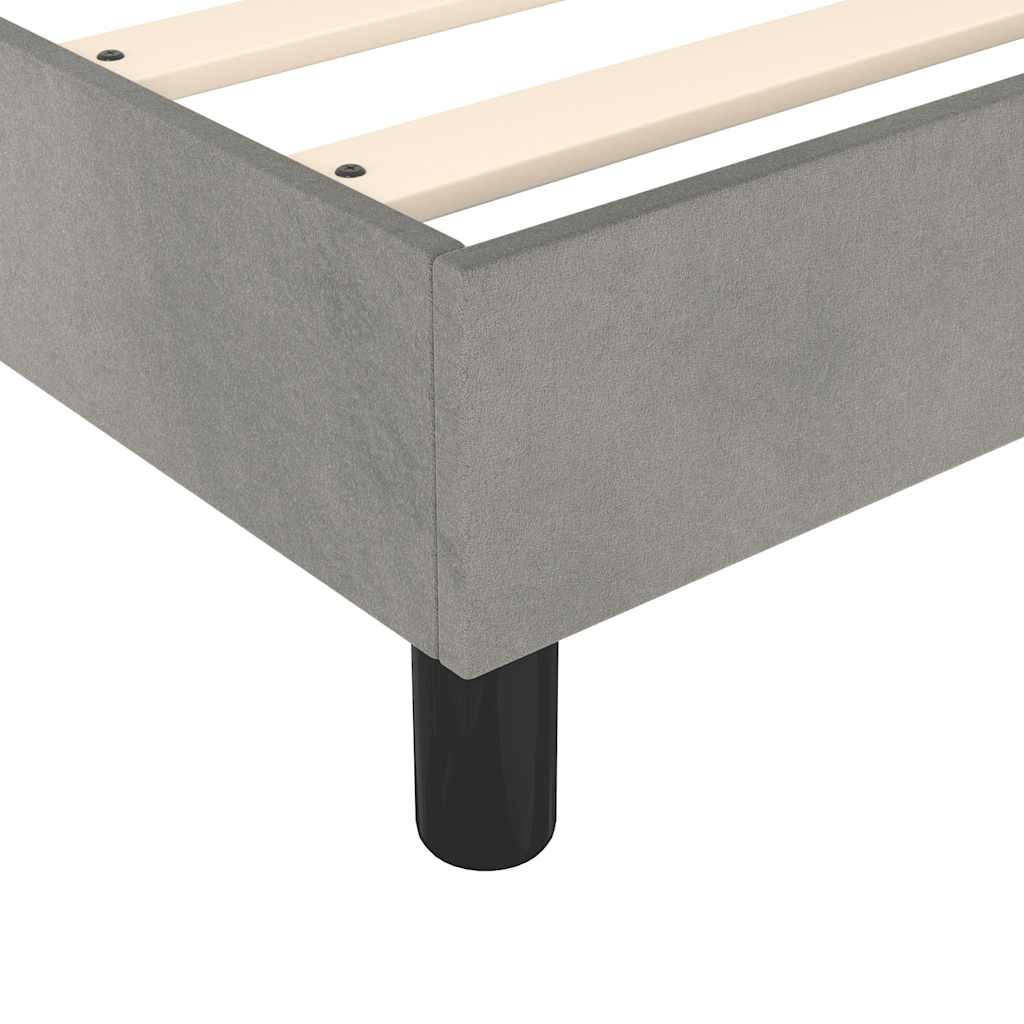 Box Spring Bed Frame Light Grey 90x200 cm Velvet