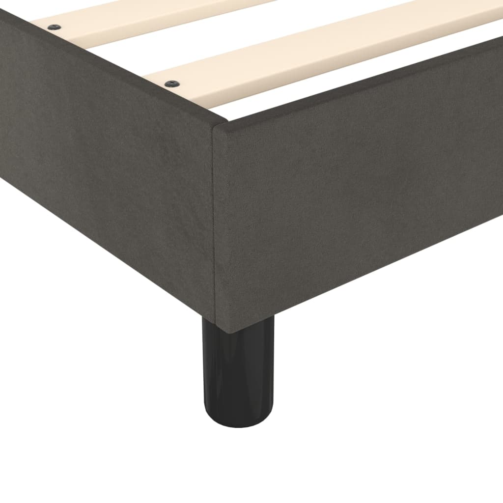 Box Spring Bed Frame Dark Grey 90x200 cm Velvet