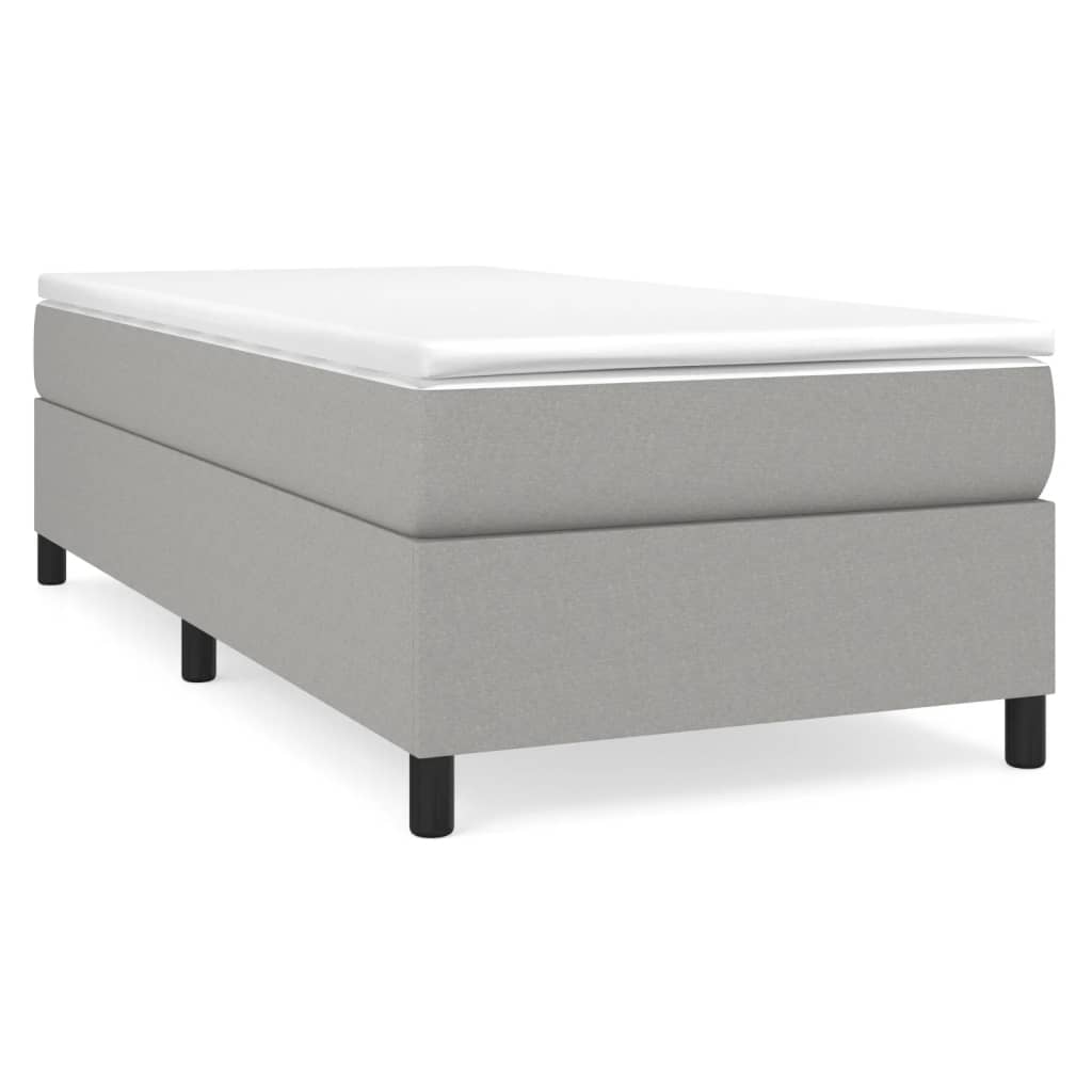 Box Spring Bed Frame Light Grey Single Fabric (UK/IE/FI/NO only)