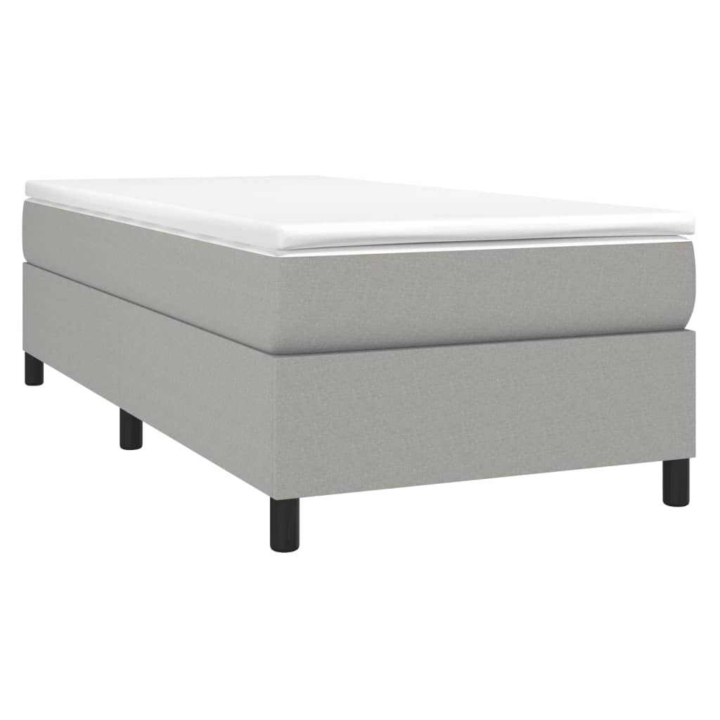 Box Spring Bed Frame Light Grey Single Fabric (UK/IE/FI/NO only)