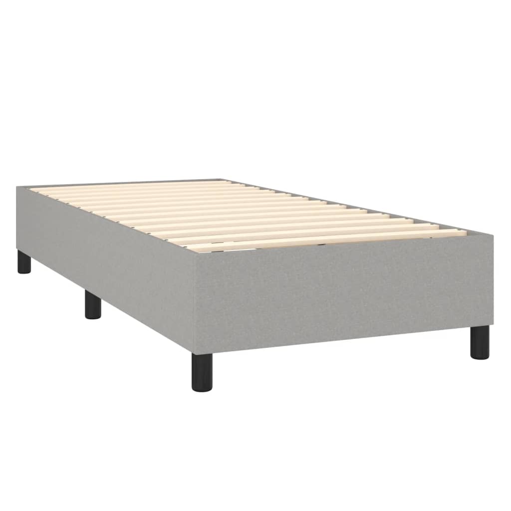 Box Spring Bed Frame Light Grey Single Fabric (UK/IE/FI/NO only)