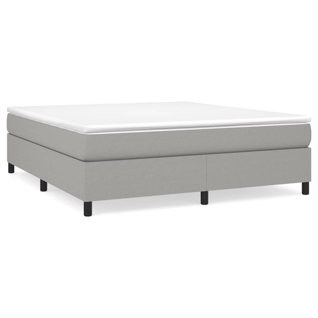 Box Spring Bed Frame Light Grey Super King Fabric (UK/IE/FI/NO only)