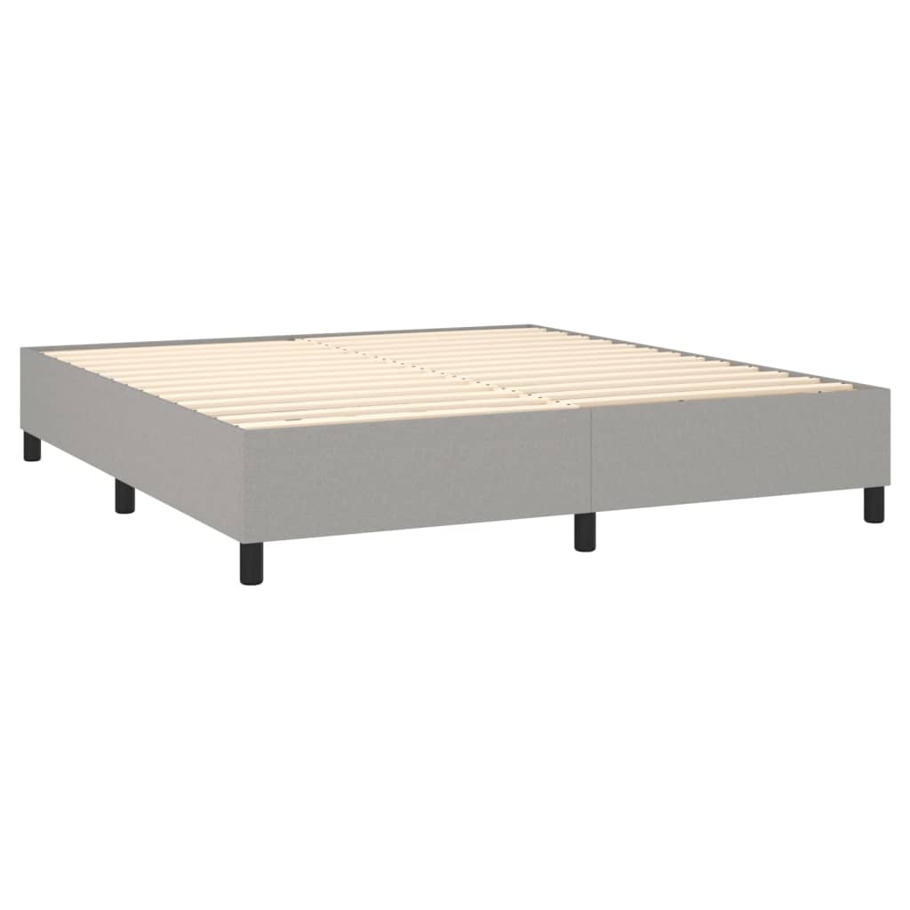 Box Spring Bed Frame Light Grey Super King Fabric (UK/IE/FI/NO only)