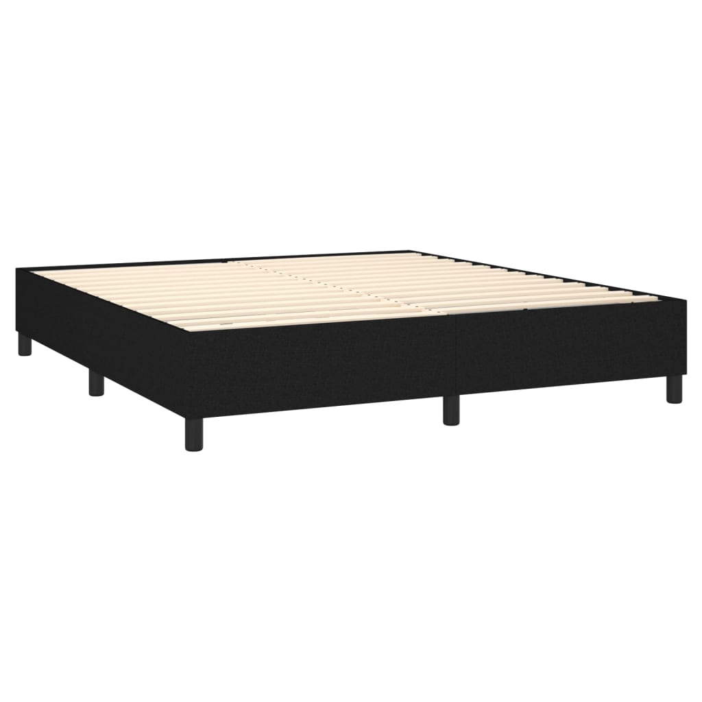 Box Spring Bed Frame Black Super King Fabric (UK/IE/FI/NO only)