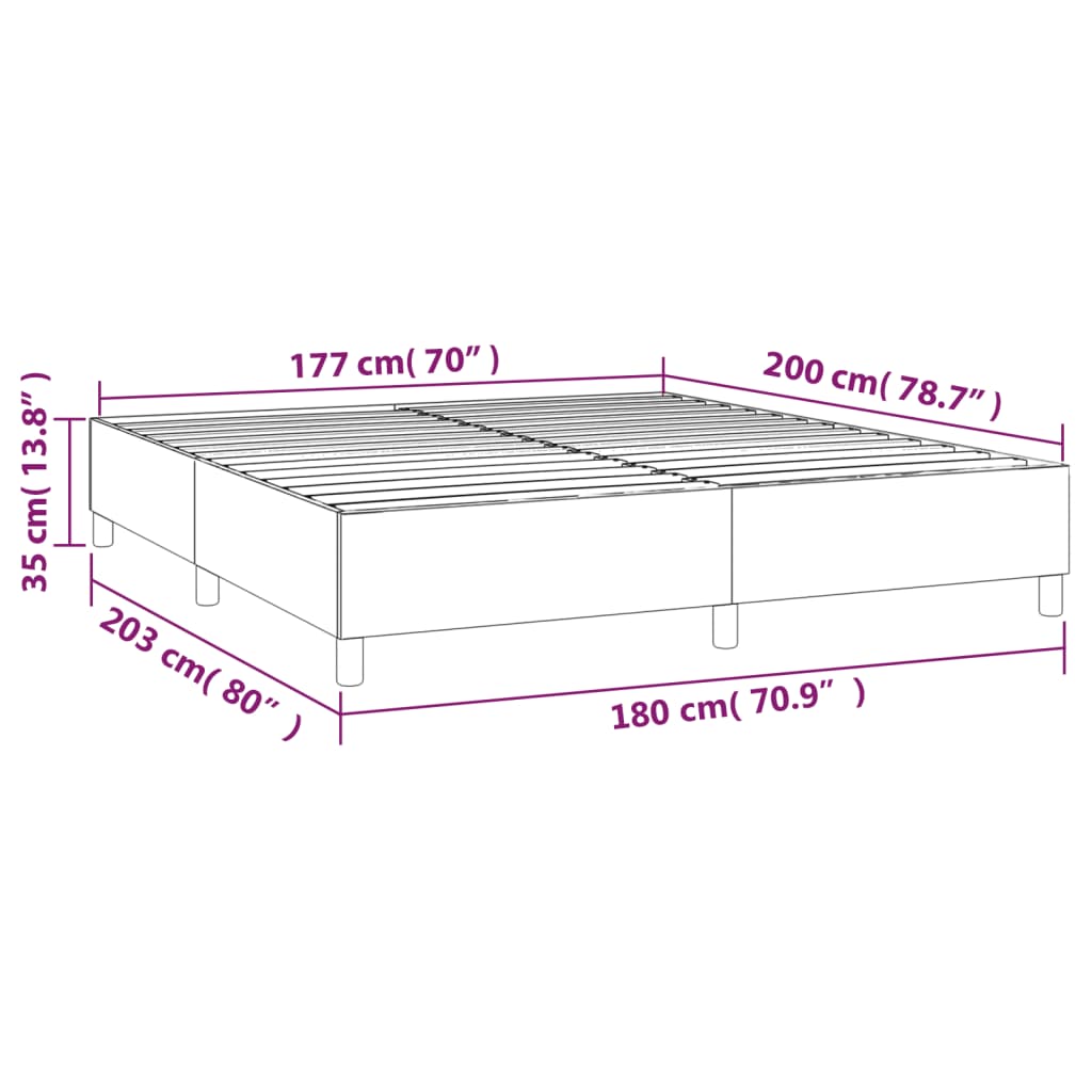 Box Spring Bed Frame Black Super King Fabric (UK/IE/FI/NO only)