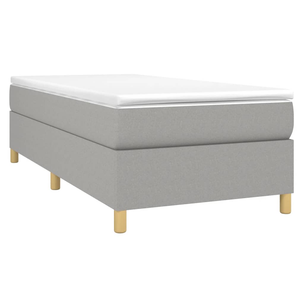 Box Spring Bed Frame Light Grey Single Fabric (UK/IE/FI/NO only)