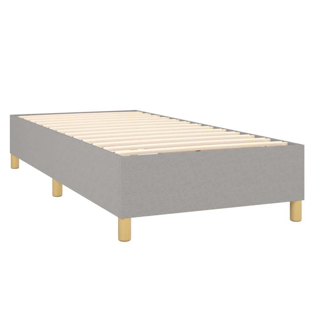Box Spring Bed Frame Light Grey Single Fabric (UK/IE/FI/NO only)