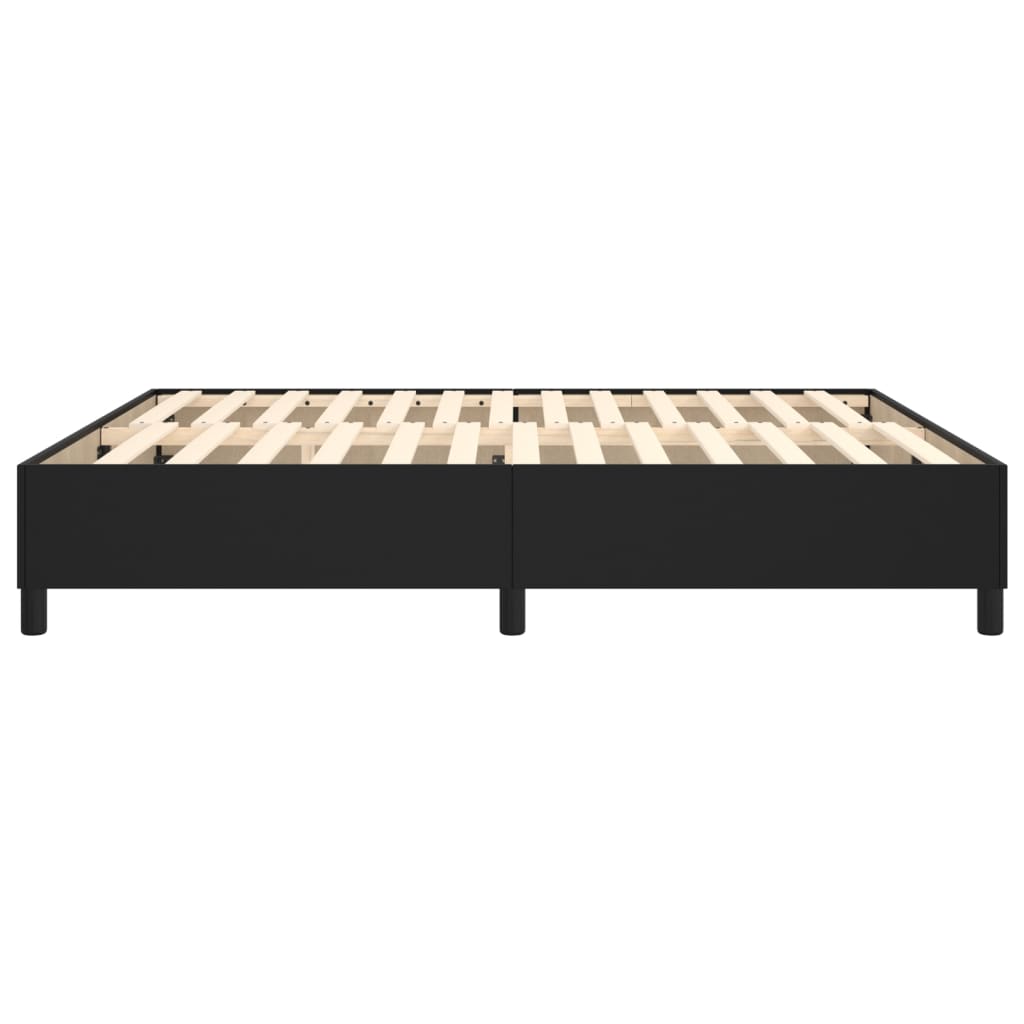 Box Spring Bed Frame Black Super King Faux Leather (UK/IE/FI/NO only)