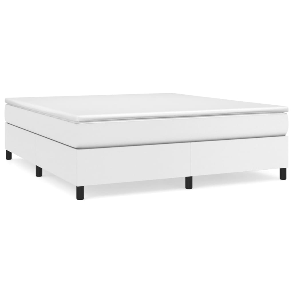 Box Spring Bed Frame White Super King Faux Leather (UK/IE/FI/NO only)