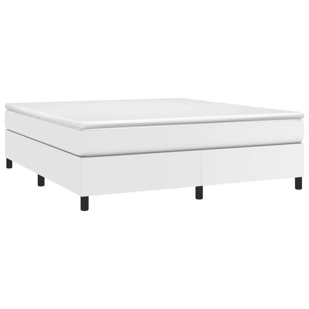 Box Spring Bed Frame White Super King Faux Leather (UK/IE/FI/NO only)