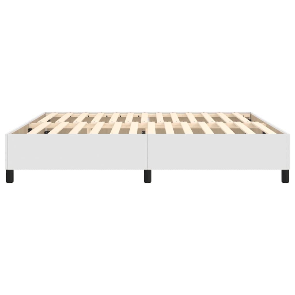 Box Spring Bed Frame White Super King Faux Leather (UK/IE/FI/NO only)
