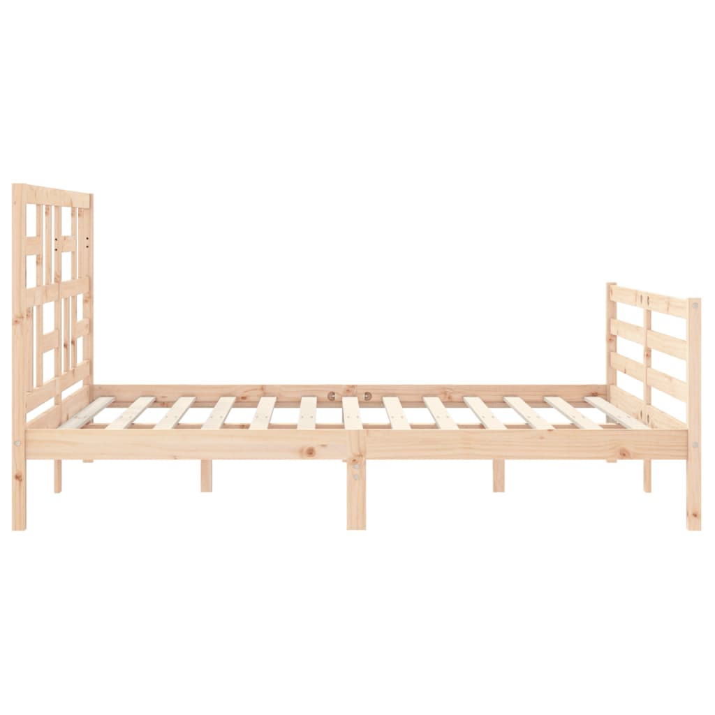 Bed Frame without Mattress King Size Solid Wood