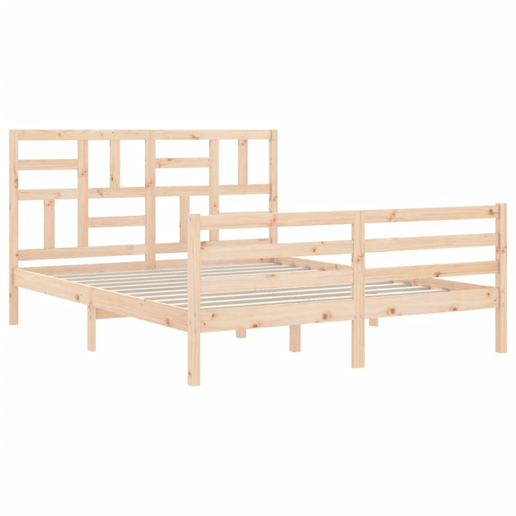 Bed Frame without Mattress 160x200 cm Solid Wood