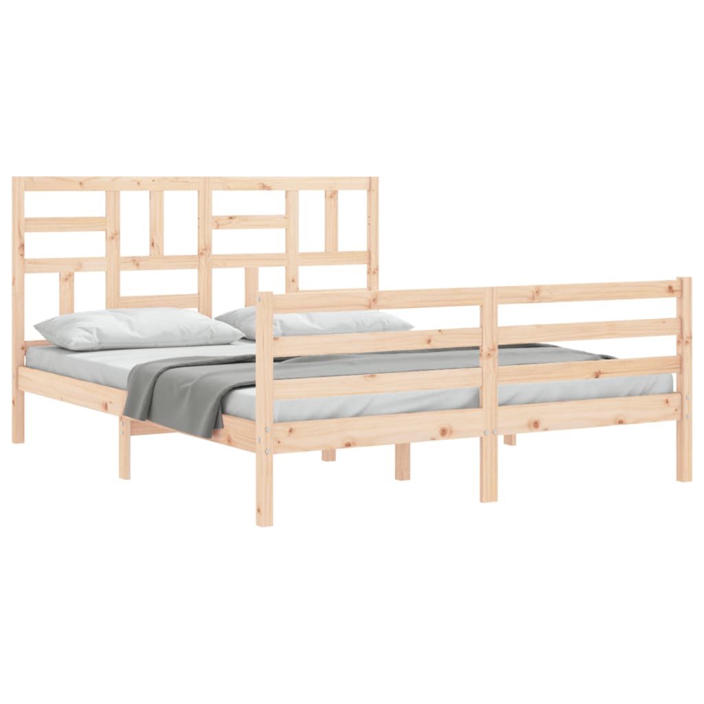 Bed Frame without Mattress 160x200 cm Solid Wood
