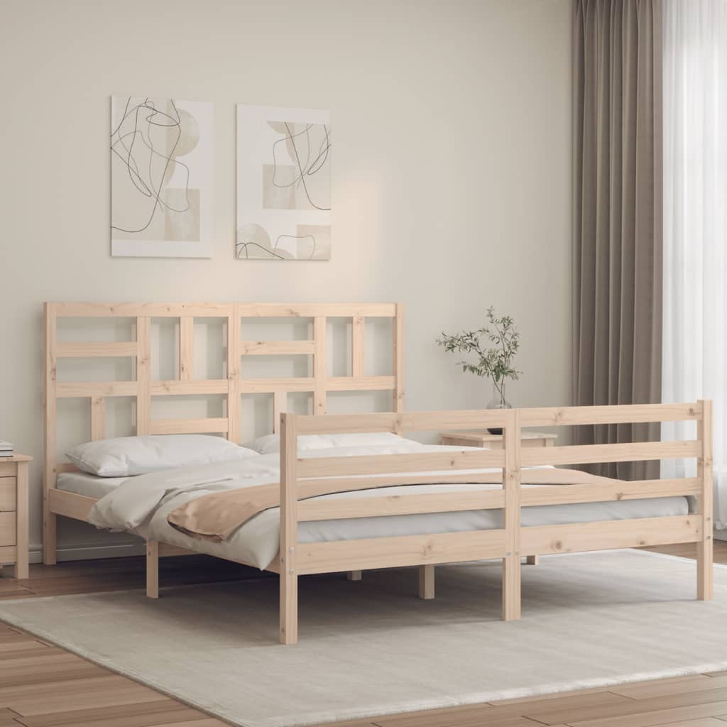 Bed Frame without Mattress 160x200 cm Solid Wood