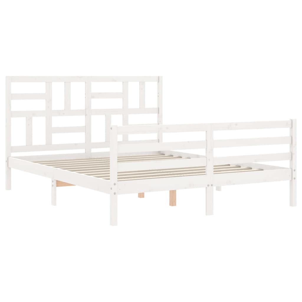 Bed Frame without Mattress White 160x200 cm Solid Wood