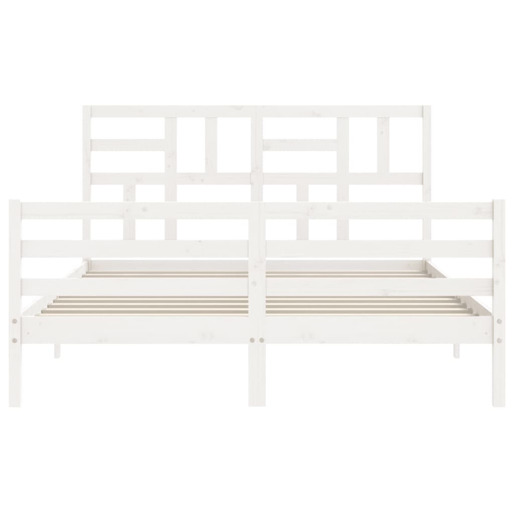 Bed Frame without Mattress White 160x200 cm Solid Wood