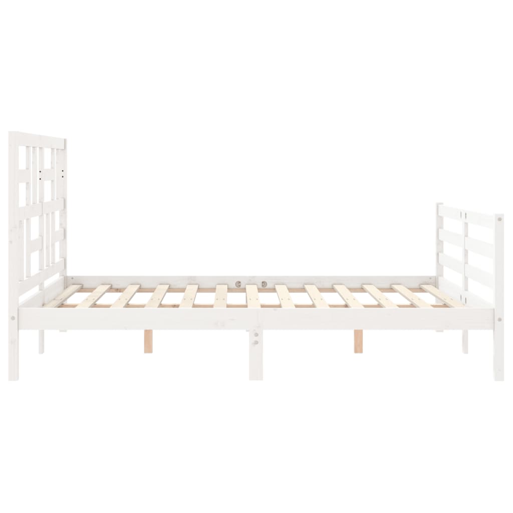Bed Frame without Mattress White 160x200 cm Solid Wood