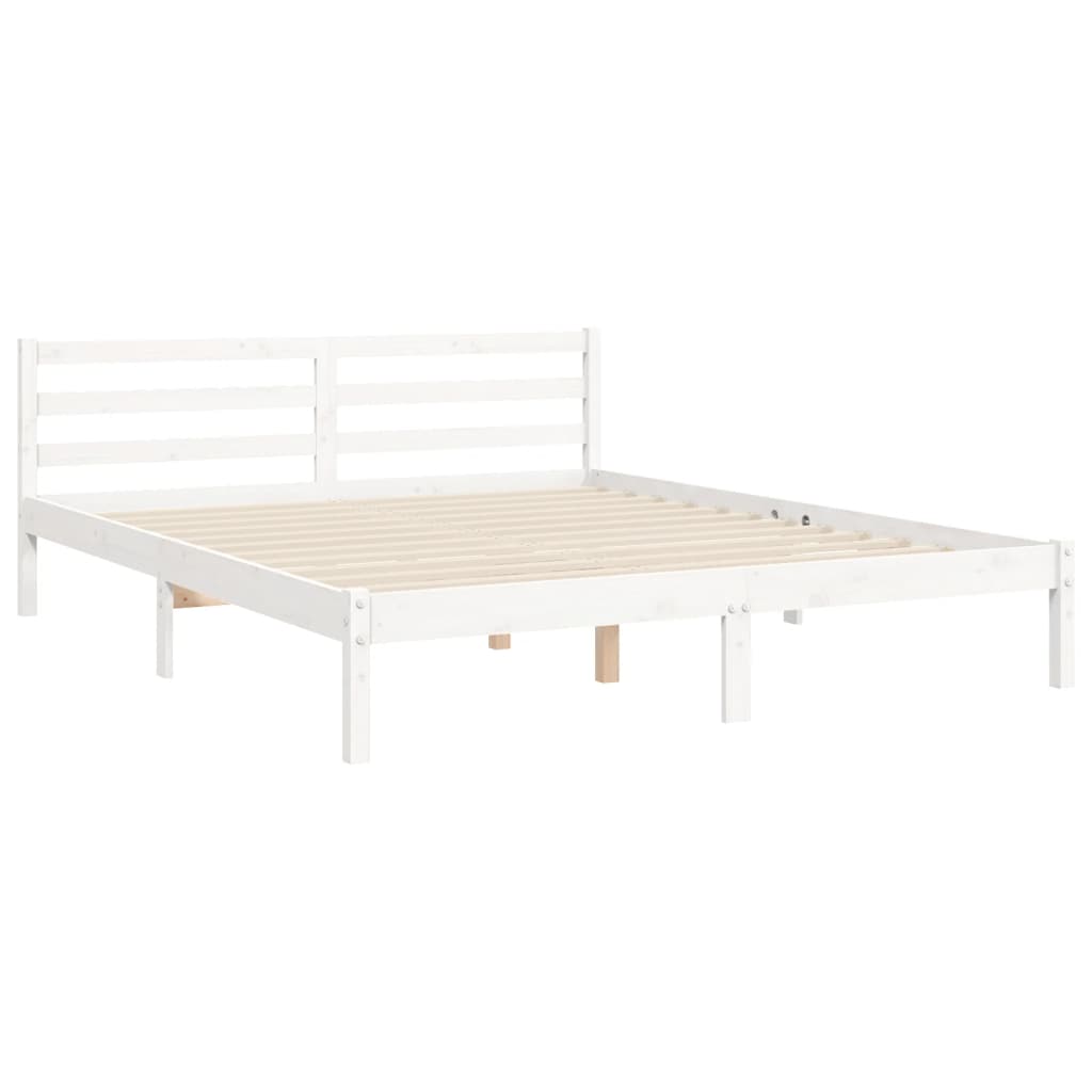 Bed Frame without Mattress White 160x200 cm Solid Wood