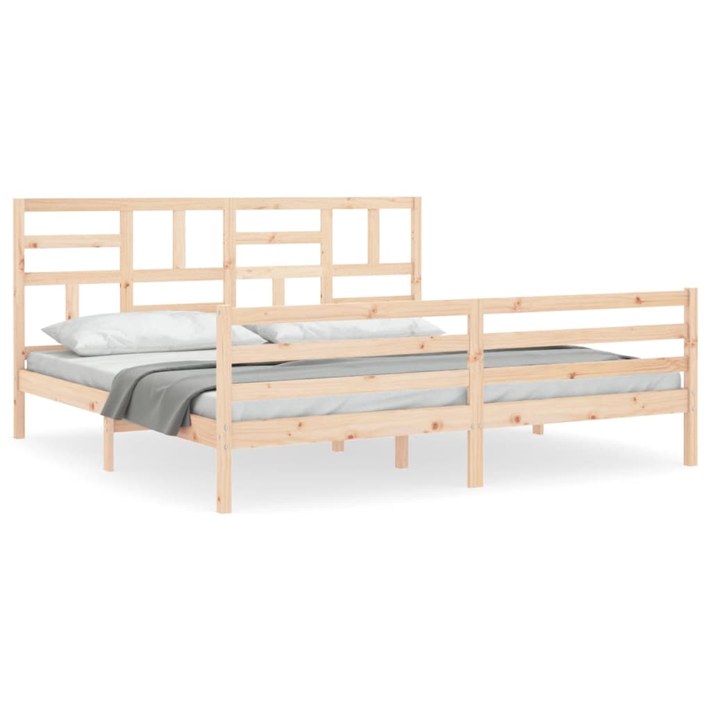 Bed Frame without Mattress Super King Size Solid Wood