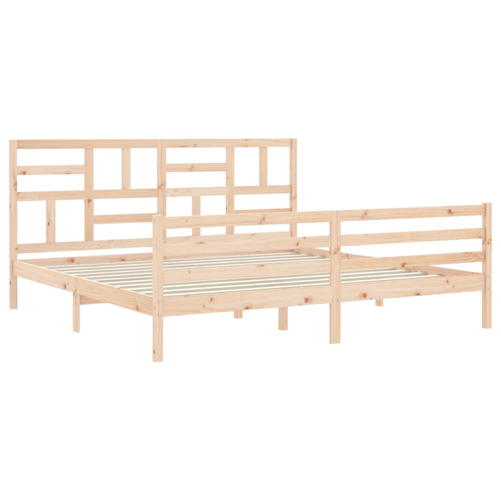 Bed Frame without Mattress Super King Size Solid Wood