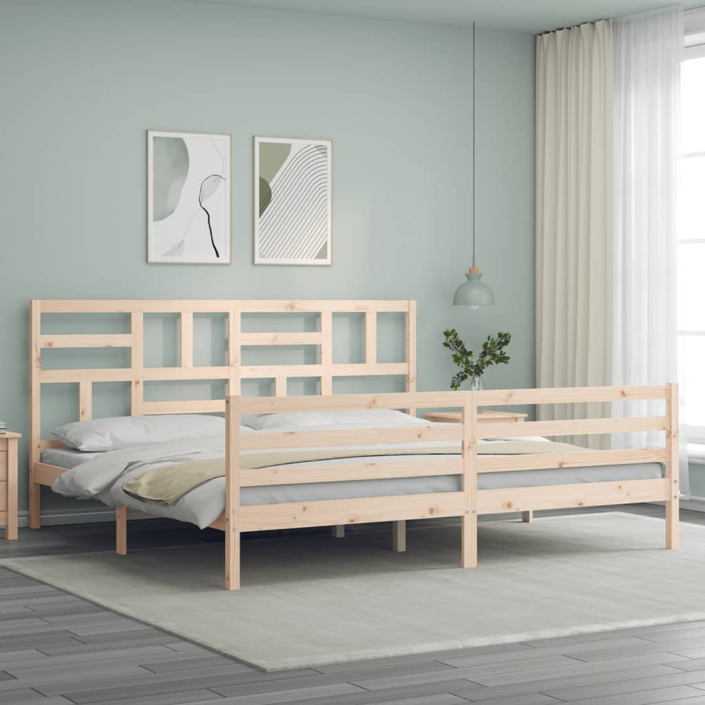 Bed Frame without Mattress Super King Size Solid Wood