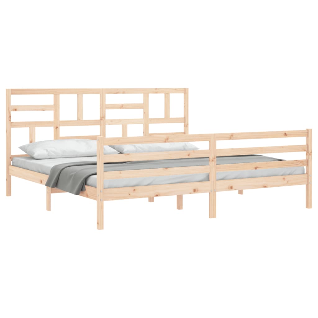Bed Frame without Mattress Super King Size Solid Wood