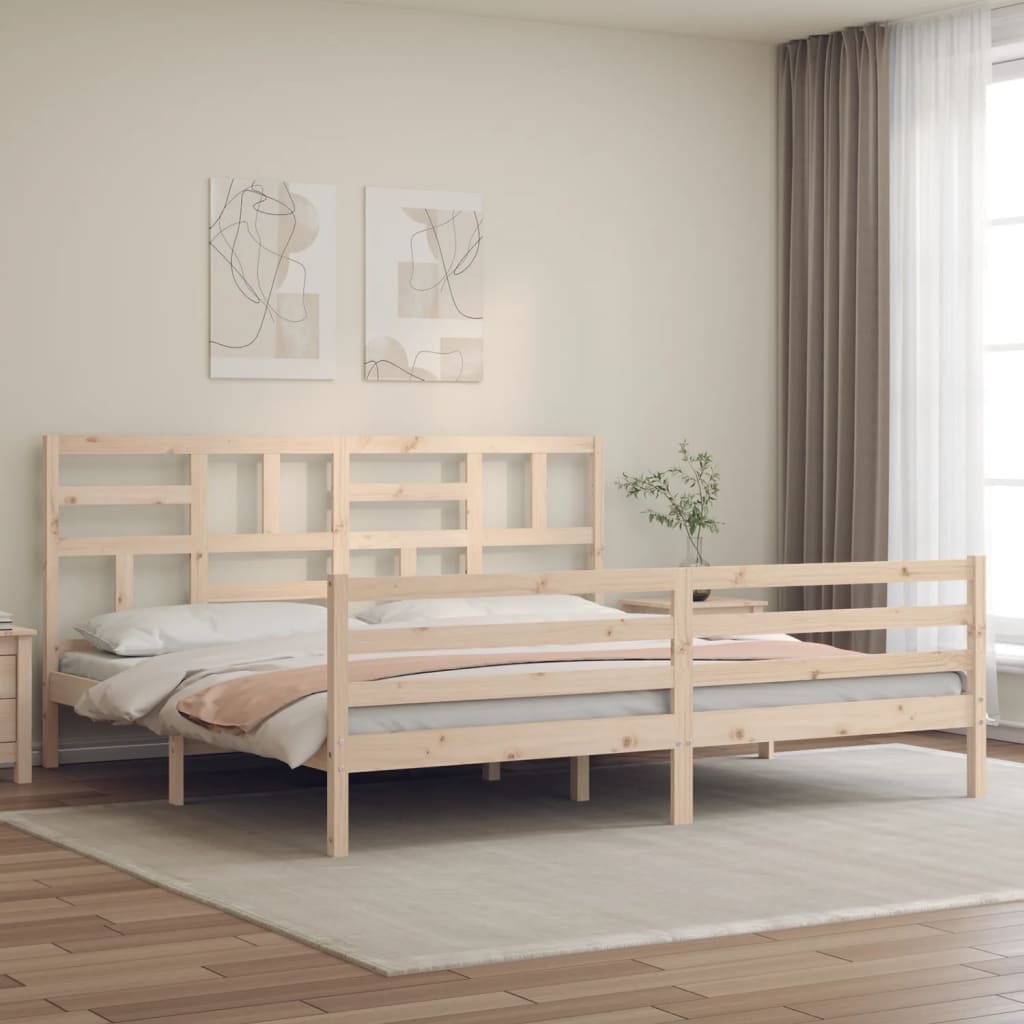 Bed Frame without Mattress Super King Size Solid Wood
