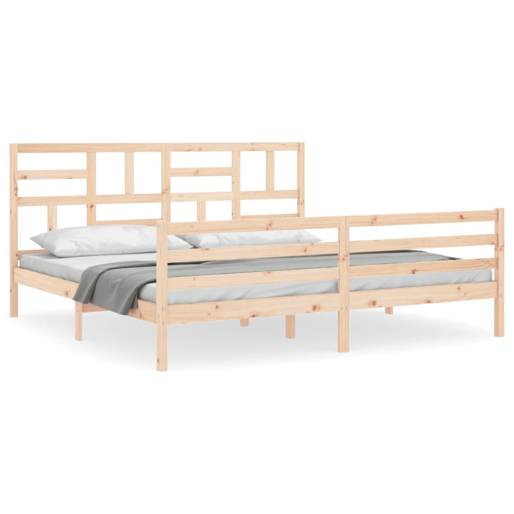 Bed Frame without Mattress 200x200 cm Solid Wood